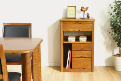 浜本工芸　ナラ材　電話台　ファックス台　キャビネット　コンソール　ヴィンテージ No.1100ファックス台｜製品一覧｜浜本工芸株式会社