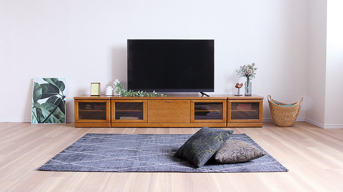 テレビ回りのデザインを統一させたこだわりの空間TVボード No.3100｜TV