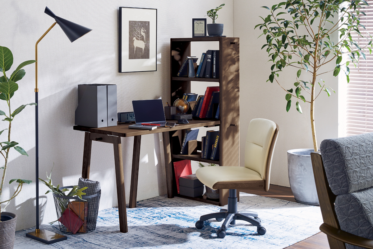 ★HAMAMOTO 浜本工芸★No.6000 デスク 幅100cm【鍵欠品】★ナラ無垢 ブラウン 片袖 パソコンデスク 学習机 勉強机★410h16