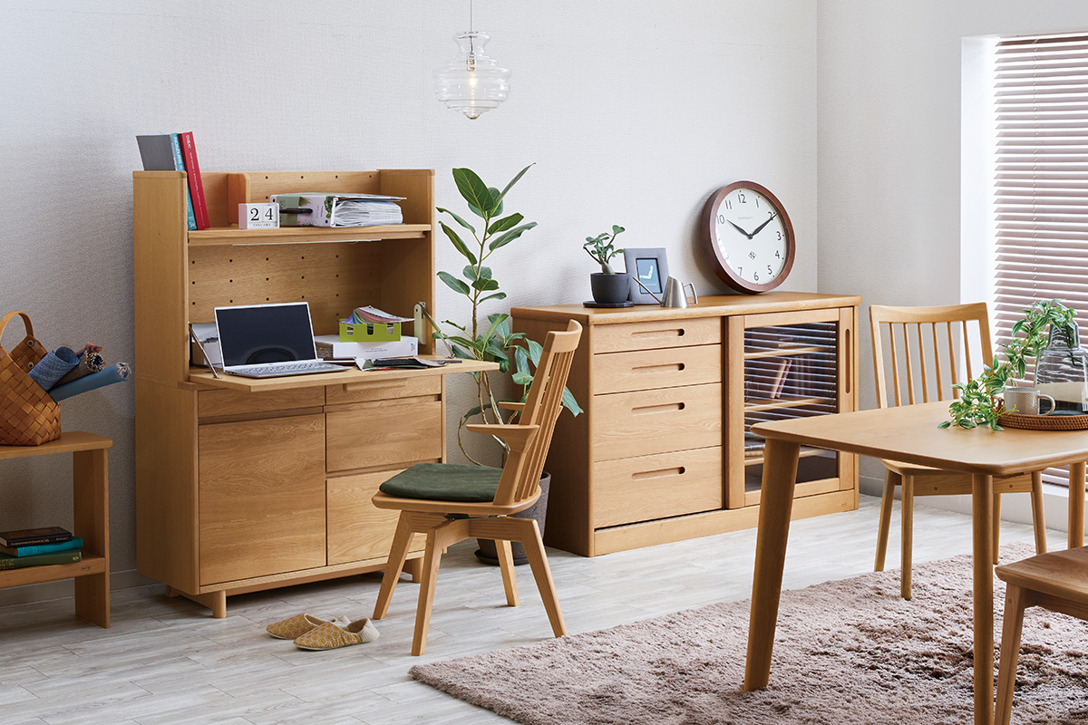 シンプルでコンパクトな大容量｜No.90デスク｜ライティングビューロー  