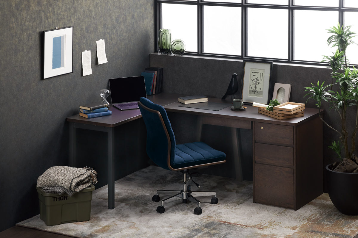 ★HAMAMOTO 浜本工芸★No.6000 デスク 幅100cm【鍵欠品】★ナラ無垢 ブラウン 片袖 パソコンデスク 学習机 勉強机★410h16