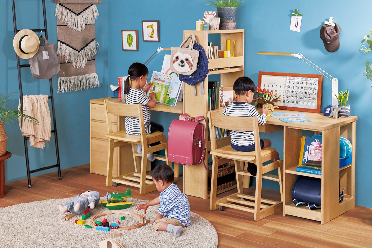 ★HAMAMOTO 浜本工芸★No.6000 デスク 幅100cm【鍵欠品】★ナラ無垢 ブラウン 片袖 パソコンデスク 学習机 勉強机★410h16