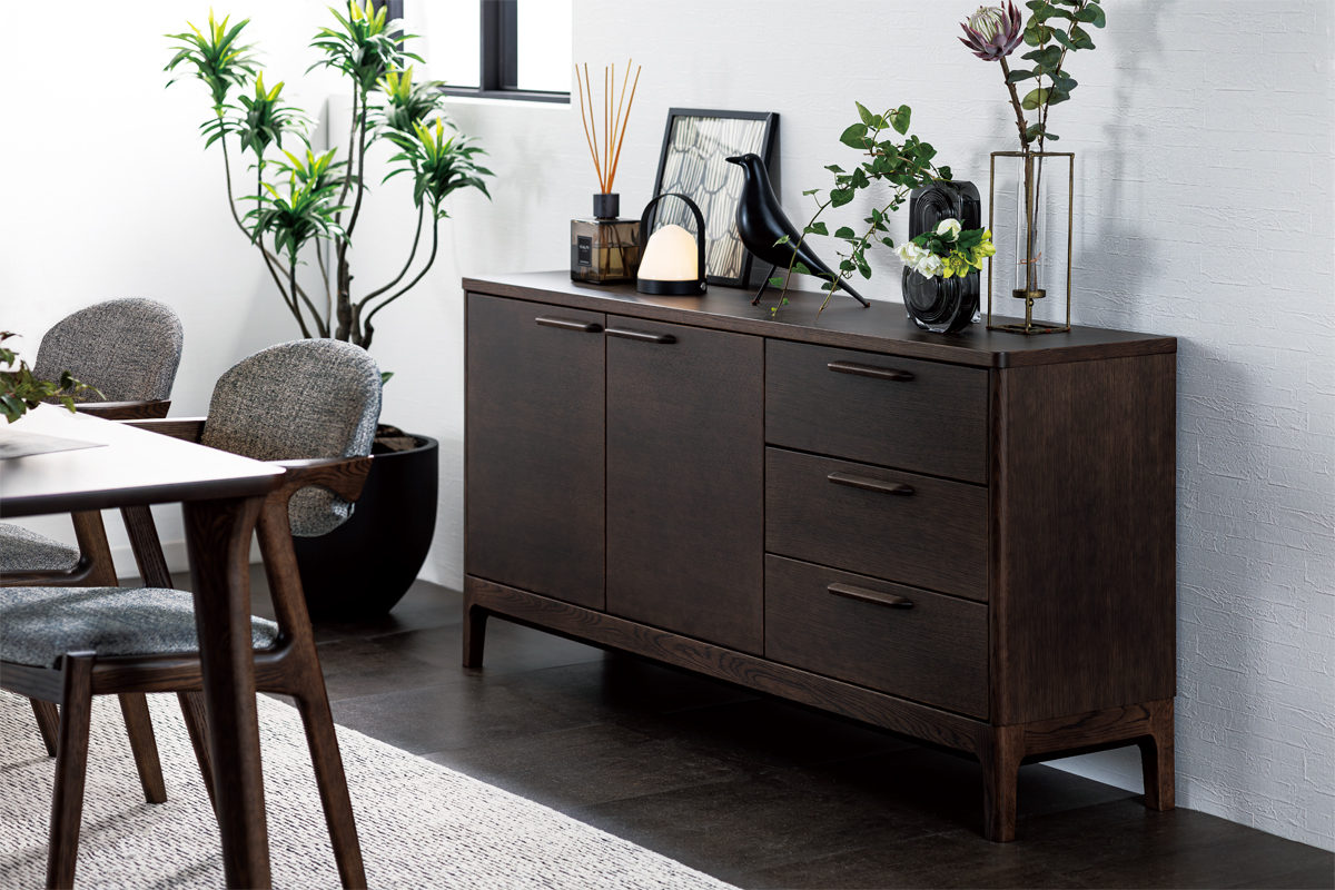 機能充実シンプルモダンデザインのサイドボード No.3400｜サイドボード  